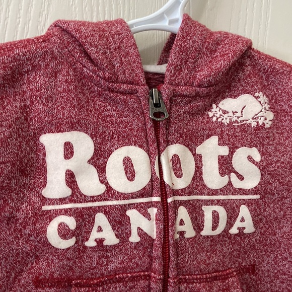 Roots Red Hoodie with Cabin Sleeves - Picture 2 of 7